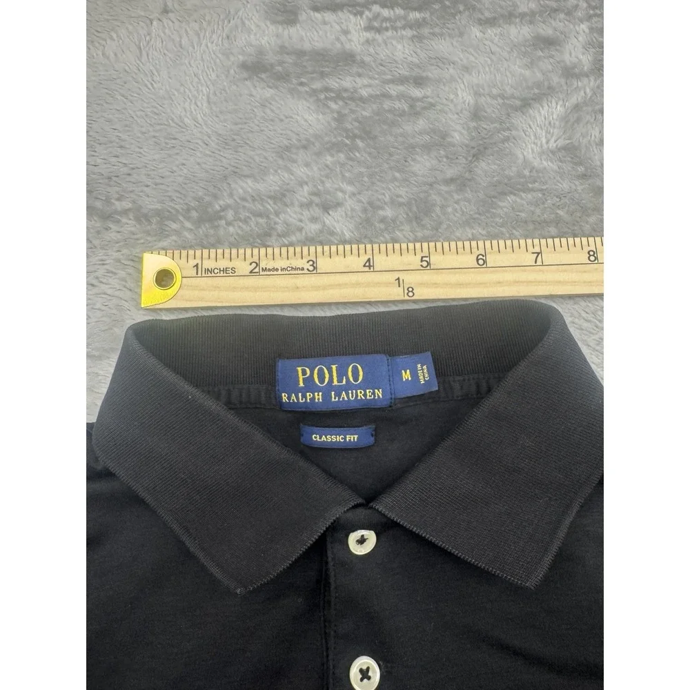 Polo Ralph Lauren Black Classic Fit Multicolored Pony Soft Cotton Polo Shirt Med